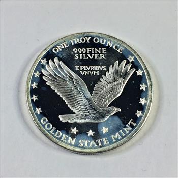 One Ounce .999 Fine Silver Round*Standing Liberty Design*Golden State Mint