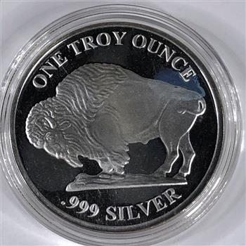 One Ounce .999 Fine Silver*Buffalo Nikel Design*In Capsule