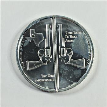 One Ounce .999 Fine Silver*Guns Up America*In God We Trust*Your Right to Bear Arms