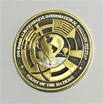 One Troy Ounce .999 Fine Proof Silver Round Highlighted in 24K Gold*1998 Albuquerque International Balloon Fiesta