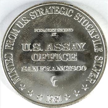 One Troy Ounce .999 Fine Proof Silver Round*Minted From US Strategic Stockpile Silver