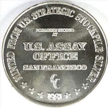 One Troy Ounce .999 Fine Proof Silver Round*Minted From US Strategic Stockpile Silver