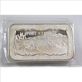 One Troy Ounce .999 Fine Silver Bar - Pony Express - Mother Lode Mint