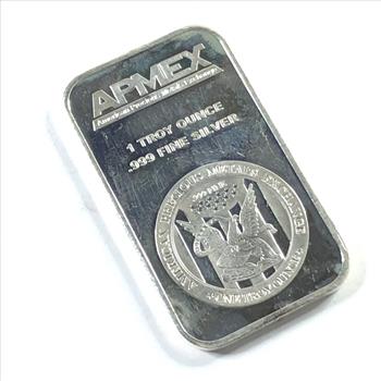 One Troy Ounce .999 Fine Silver Bar*APMEX