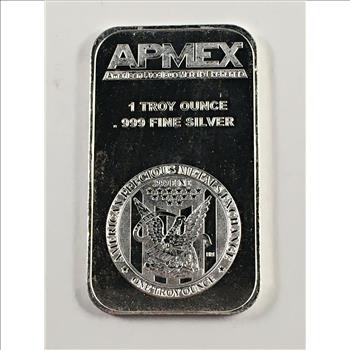 One Troy Ounce .999 Fine Silver Bar*APMEX