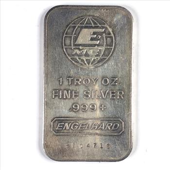 One Troy Ounce .999+ Fine Silver Bar*Engelhard*Numbered