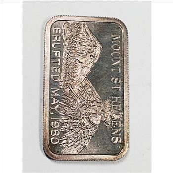 One Troy Ounce .999 Fine Silver Bar*Stage Coach/Mount St. Helens