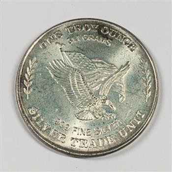 One Troy Ounce .999 Fine Silver Round*1981 US Strategic Stockpile Silver*Silver Trade Unit