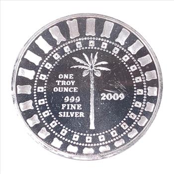 One Troy Ounce .999 Fine Silver Round*2009 Skull