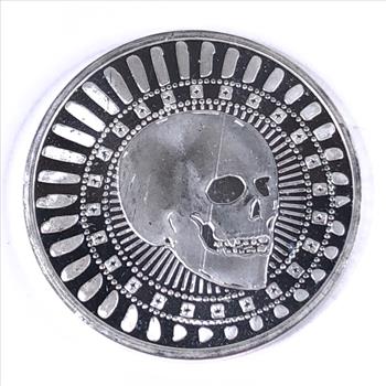 One Troy Ounce .999 Fine Silver Round*2009 Skull