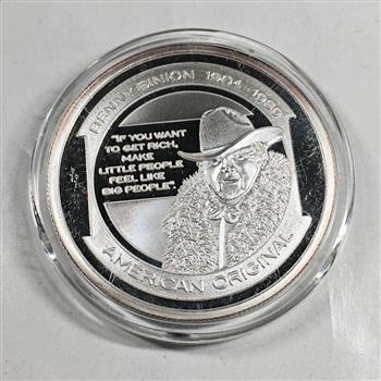 One Troy Ounce .999 Fine Silver Round*Binion Horseshoe*If You Want...*From the Binion Collection*Proof*In Capsule