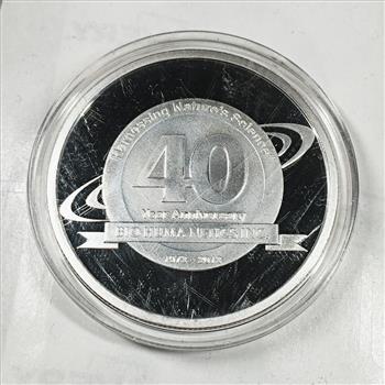 One Troy Ounce .999 Fine Silver Round*Bio Huma Netics Incorporated*40th Anniversary*In Capsule