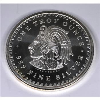 One Troy Ounce .999 Fine Silver Round*Cuauhtémoc