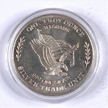 One Troy Ounce .999 Fine Silver Round*Minted From US Strategic Stockpile Silver*In Capsule