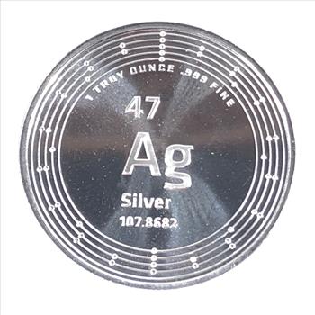 One Troy Ounce .999 Fine Silver Round*Minted in the USA*Elemetal