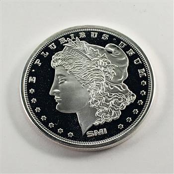 One Troy Ounce .999 Fine Silver Round*Morgan Dollar Design
