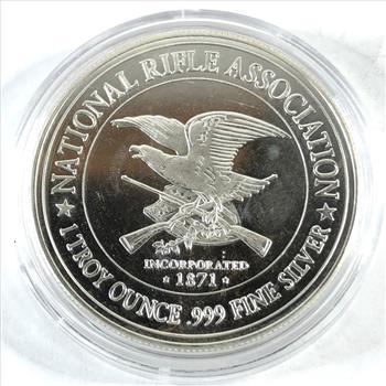 One Troy Ounce .999 Fine Silver Round*NRA*In Capsule