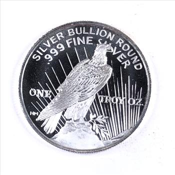 One Troy Ounce .999 Fine Silver Round*Peace Dollar Design