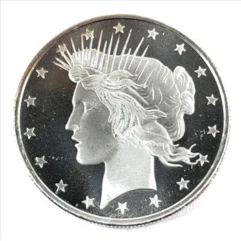 One Troy Ounce .999 Fine Silver Round*Peace Dollar Design