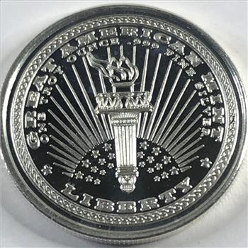 One Troy Ounce .999 Fine Silver Round*Proof*Bald Eagle Design*Great American Mint