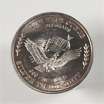 One Troy Ounce .999 Fine Silver Round*Silver Trade Unit*Minted From US Strategic Stockpile Silver*1981