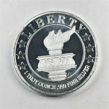 One Troy Ounce .999 Fine Silver Round*Statue of Liberty Design