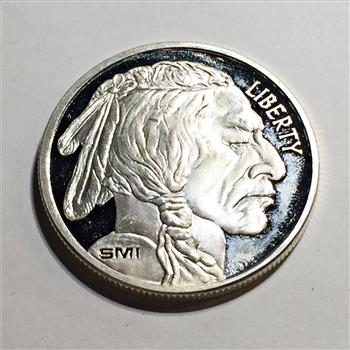 One Troy Ounce .999+ Fine Silver*Proof Buffalo Nickel Design