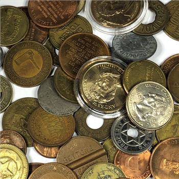 Over a Half Pound of Presidential Dollars, Various US Coins, Tokens, ETC