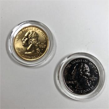 Platinum and Gold Layered Indiana State Quarter *Indianapolis 500