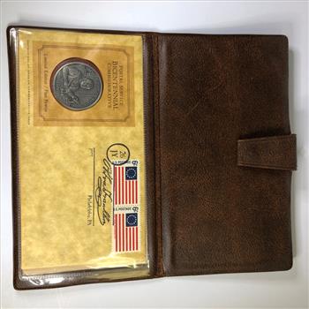 Postal Service Bicentennial Commemorative Medal and Stamps in Display Album