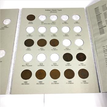 Pre-owned Flying Eagle/Indian head Cent Collector's Album*Includes 26 Indian Head Cents