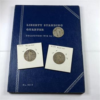 Pre-owned Liberty Standing Quarter Collector's Album 1916-1930*Includes 3 Silver Liberty Standing Quarters