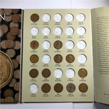 Pre-owned Lincoln Cent Collector's Album 1909-1940*Includes 30 Lincoln Wheat Cents