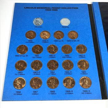 Pre-owned Lincoln Memorial Penny Collection Album 1959-1986*Includes 63 High Grade Red Lincoln Cents