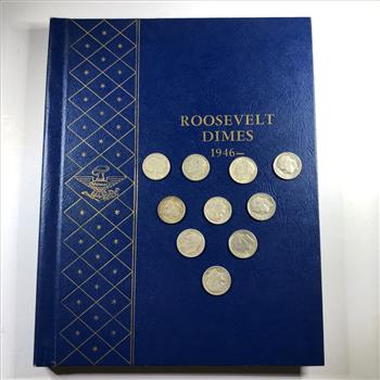 Pre-owned Roosevelt Dimes Collector's Album 1946----*Includes 10 Silver Roosevelt Dimes