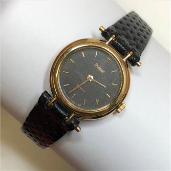 Pulsar Quartz Watch with Leather Band.  Missing a Screw