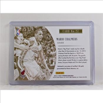 RARE 14K Gold Mario Chalmers Miami Heat .8 Gram Gold Disk Panini Gold Rush Basketball Card - Mint Condition