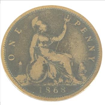 RARE*1868 Great Britain Victorian One Penny