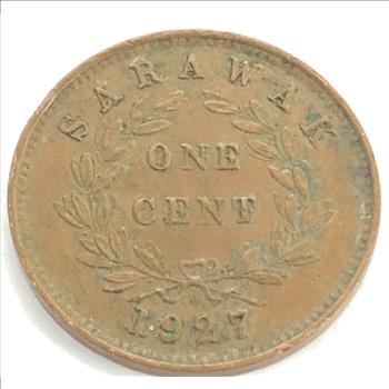 SARAWAK. Cent, 1927-H. Birmingham (Heaton) Mint. Charles V. Brooke.   A very well struck example,