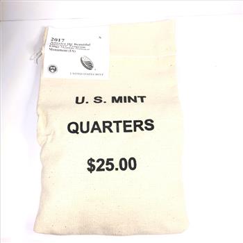 SEALED SEWN $25 US Mint Bag 2017-S America the Beautiful Effigy Mounds National Monument Commemorative Quarters