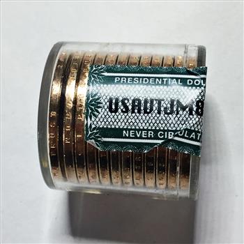 SEALED/UNOPENED 2008-D $12 Tube of Brilliant Uncirculated James Monroe Commemorative Presidential Dollars