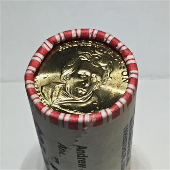 SEALED/UNOPENED $25 Bank Roll of 2008 Andrew Jackson Commemorative Presidential Dollars*Brilliant Uncirculated