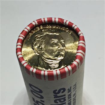 SEALED/UNOPENED $25 Bank Roll of 2008 James Monroe Commemorative Presidential Dollars*Brilliant Uncirculated
