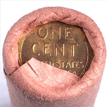 SEALED/UNOPENED 50c Bank Roll of 1955-D Lincoln Head Wheat Cents*Brilliant Uncirculated
