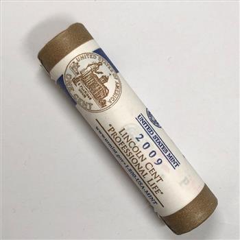 SEALED/UNOPENED 50c US Mint Roll of 2009-P Lincoln Head Bicentennial Commemorative Professional Cents*Brilliant Uncirculated
