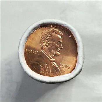 SEALED/UNOPENED 50c Vault Roll of 2009-D Lincoln Head Bicentennial Cents*Formative Years Edition*Brilliant Uncirculated