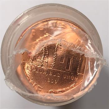 SEALED/UNOPENED Bank Roll 2009-D Lincoln Head Bicentennial Log Cabin Commemorative Cents*Brilliant Uncirculated