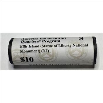 SEALED/UNOPENED US Mint $10 Roll 2017-S America the Beautiful Liberty/Ellis Island Commemorative Quarters