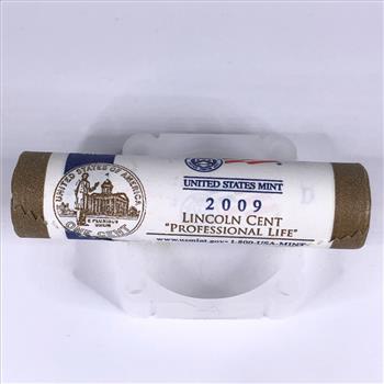 SEALED/UNOPENED US Mint 50c Roll of 2009-D Lincoln Head Professional Life Cents