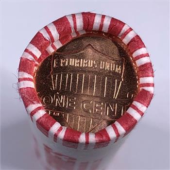 SEALED/UNOPENED/MYSTERY 50c Bank Roll of Lincoln Head Shield Cents*No Obverse Showing*Brilliant Uncirculated